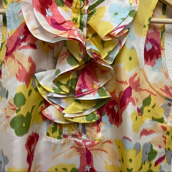 J. Crew Factory Waterfall Ruffle Blouse Size 2 - Picture 4 of 5